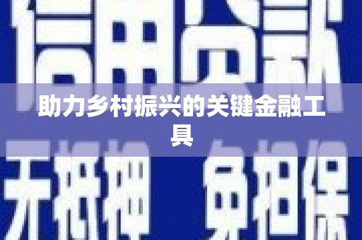 连南助力乡村振兴的关键金融工具