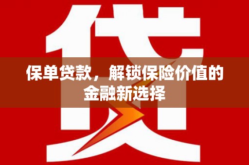 连南保单贷款，解锁保险价值的金融新选择