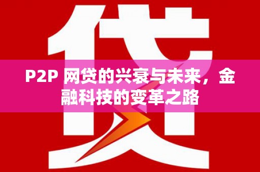 连南P2P 网贷的兴衰与未来，金融科技的变革之路