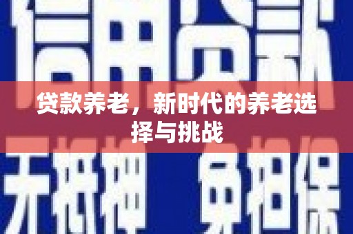 连南贷款养老，新时代的养老选择与挑战