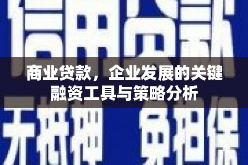 连南商业贷款，企业发展的关键融资工具与策略分析