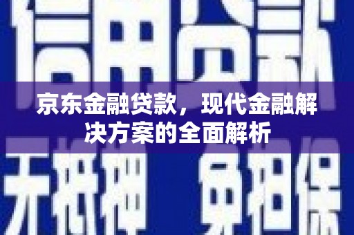 连南京东金融贷款，现代金融解决方案的全面解析