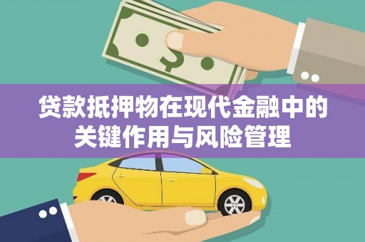 连南贷款抵押物在现代金融中的关键作用与风险管理